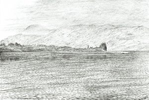El castillo de Duart desde un ferry, 2007 de Vincent Alexander Booth