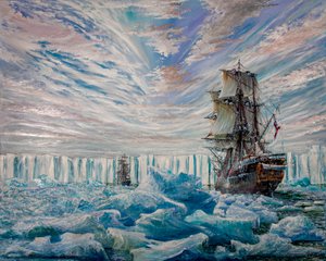 Erebus y Terror descubren la plataforma de hielo antártica, 2020 de Vincent Alexander Booth