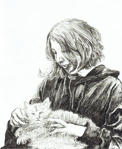 Chica y gato, 2022 de Vincent Alexander Booth