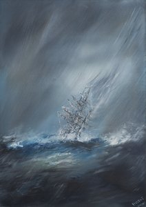 HMS Beagle en Tormenta frente al Cabo de Hornos, 24 de diciembre de 1832 de Vincent Alexander Booth