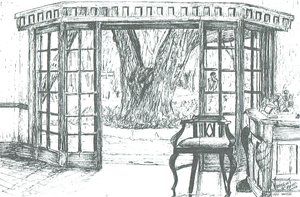 Recepción del hotel en el Lago Naivasha, Kenia de Vincent Alexander Booth