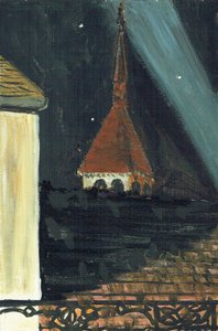 vista de los tejados de Laignes Francia de noche
