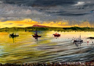 En la Isla Sagrada al Atardecer de Vincent Alexander Booth