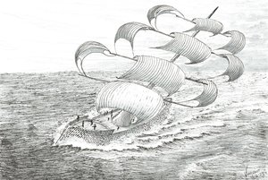 Storm Creators Yathkyed, 2023 (tinta y lápiz sobre papel)