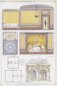Dormitorios en Florencia, la casa del Cónsul Inglés en Agrigento y la Casa Borromeo, Lago Maggiore, Italia (litografía a color) de Vincent Brooks