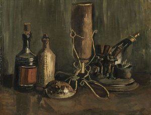 Naturaleza muerta con botellas y concha, 1884 de Vincent van Gogh