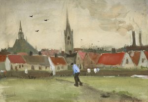 Vista de La Haya con Nieuwe Kerk, 1882 de Vincent van Gogh