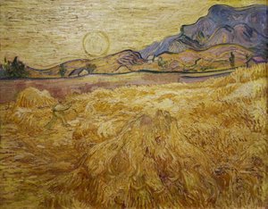 Campo de trigo con segador y sol, 1889 de Vincent van Gogh