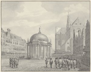 El juramento de las Regulaciones del Gobierno en Grote Markt en Haarlem, 5 de septiembre de 1787 de Vincent Jansz. van der Vinne
