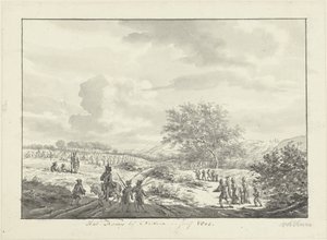 Campamento del ejército en las dunas cerca de Overveen en julio de 1803 The Camp cerca de Overveen, en julio de 1803 (título sobre el objeto) de Vincent Jansz. van der Vinne
