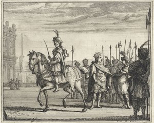 Siervo a caballo y rey ​​a pie de Vincent Laurensz. van der Vinne (II)