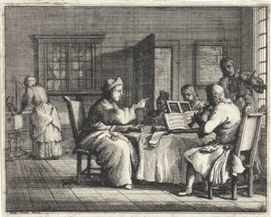 Profesor de música con estudiantes de Vincent Laurensz. van der Vinne (II)