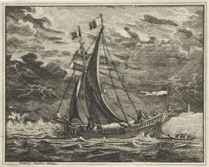Barco en clima ominoso