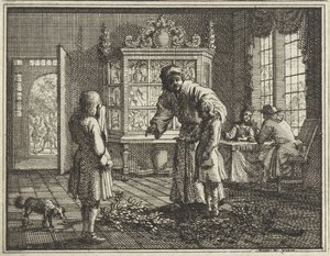 Padre reprende a sus hijos de Vincent Laurensz. van der Vinne (II)