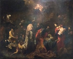 La Adoración de los Reyes Magos (óleo sobre lienzo) de Vincent Malo