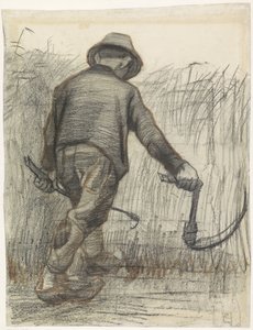 Cortador de trigo con sombrero, visto desde atrás de Vincent van Gogh (signed by artist)