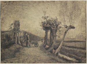 Camino detrás del Jardín del Párroco en Nuenen de Vincent van Gogh (signed by artist)
