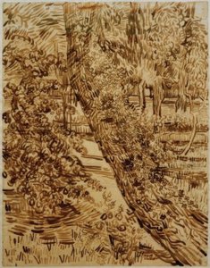 Árbol con hiedra en el jardín del sanatorio de Vincent van Gogh