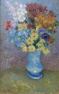 Flores en un jarrón azul, c.1887 (óleo sobre lienzo) de Vincent van Gogh