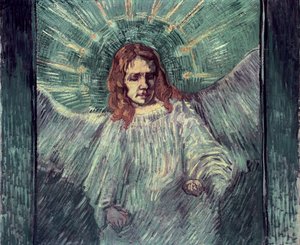 Cabeza de un ángel, después de Rembrandt, 1889 de Vincent van Gogh