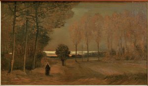 Paisaje otoñal al atardecer de Vincent van Gogh