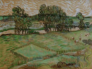 Paisaje con puente sobre el Oise de Vincent van Gogh