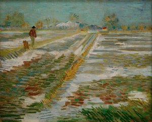 Paisaje con nieve de Vincent van Gogh