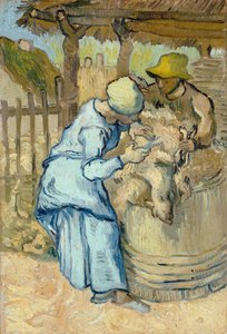 Los esquiladores de ovejas - Pintura de Vincent van Gogh (1853-1890), según Jean Francois Millet (1814-1875), óleo sobre lienzo