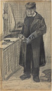 Hombre puliendo una bota, 1882 de Vincent van Gogh