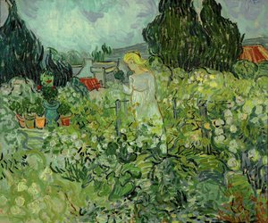 La Srta. Gachet en su jardín de Auvers-sur-Oise ... (óleo sobre lienzo) de Vincent van Gogh