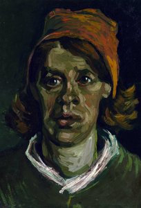 ""Retrato de una campesina con capucha roja"" (Cabeza de una campesina con capucha roja) Pintura de Vincent Van Gogh (1853-1890) de Vincent van Gogh