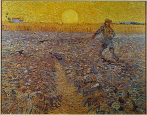 Sembrador al atardecer