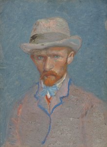 Autorretrato con sombrero de fieltro gris de Vincent van Gogh