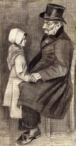 Hombre sentado con niña; Homme Assis avec Fillete, 1882 de Vincent van Gogh