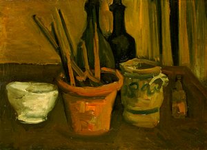 Naturaleza Muerta de Pinceles en una Maceta de Vincent van Gogh