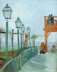 Terraza y plataforma de observación en el Moulin de Blutefin, Montmartre de Vincent van Gogh
