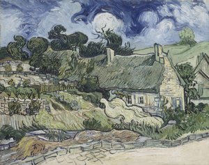 Cabañas con techo de paja en Cordeville, 1890 de Vincent van Gogh