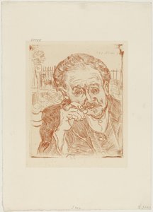 El hombre de la pipa (Retrato del Dr. Paul Gachet), c.1890-1909 (aguafuerte sobre papel) de Vincent van Gogh