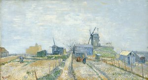 Huertos y el Molino de Blute-Fin en Montmartre de Vincent van Gogh