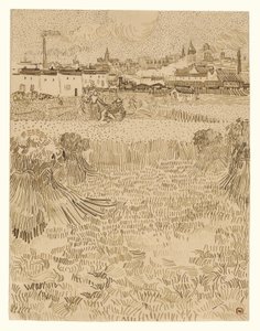 Vista desde los campos de trigo de Vincent van Gogh