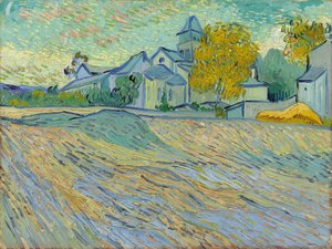 Vista del asilo y la capilla de Saint-Remy, 1889