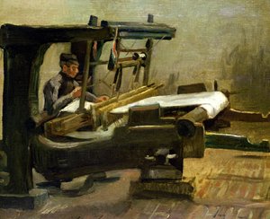 Tejedor en el telar, mirando a la derecha, 1884 de Vincent van Gogh