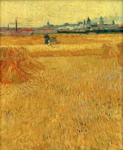 Campo de trigo con vista a Arles de Vincent van Gogh