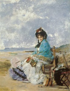Summer Days - Palmaroli y Gonzalez, Vicente (1834-1896) - ca 1885 - Oil on wood - 44x32 - Museo Carmen Thyssen, Malaga de Vincente Gonzalez Palmaroli