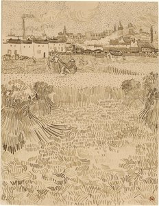 Arles. Vista desde los campos de trigo (1888) de Vincent van Gogh
