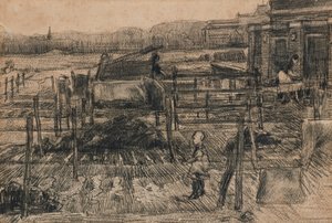 Patios traseros con dos figuras (1882) de Vincent van Gogh