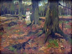 Niña en el bosque de Vincent van Gogh