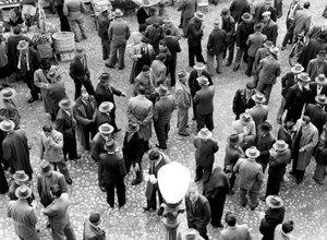 Grupos de hombres conversando, Italia, c.1960 (gelatina de plata)