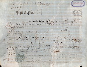 Página de partituras de El pirata, ópera de Vincenzo Bellini de Vincenzo Bellini