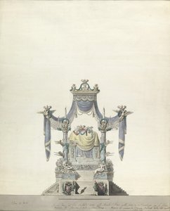 Catafalco para la Emperatriz Catalina la Grande de Rusia Elevación frontal, 1796 de Vincenzo Brenna